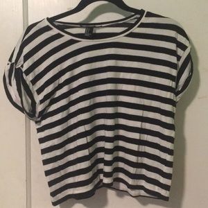NWOT Slightly cropped stripe shirt